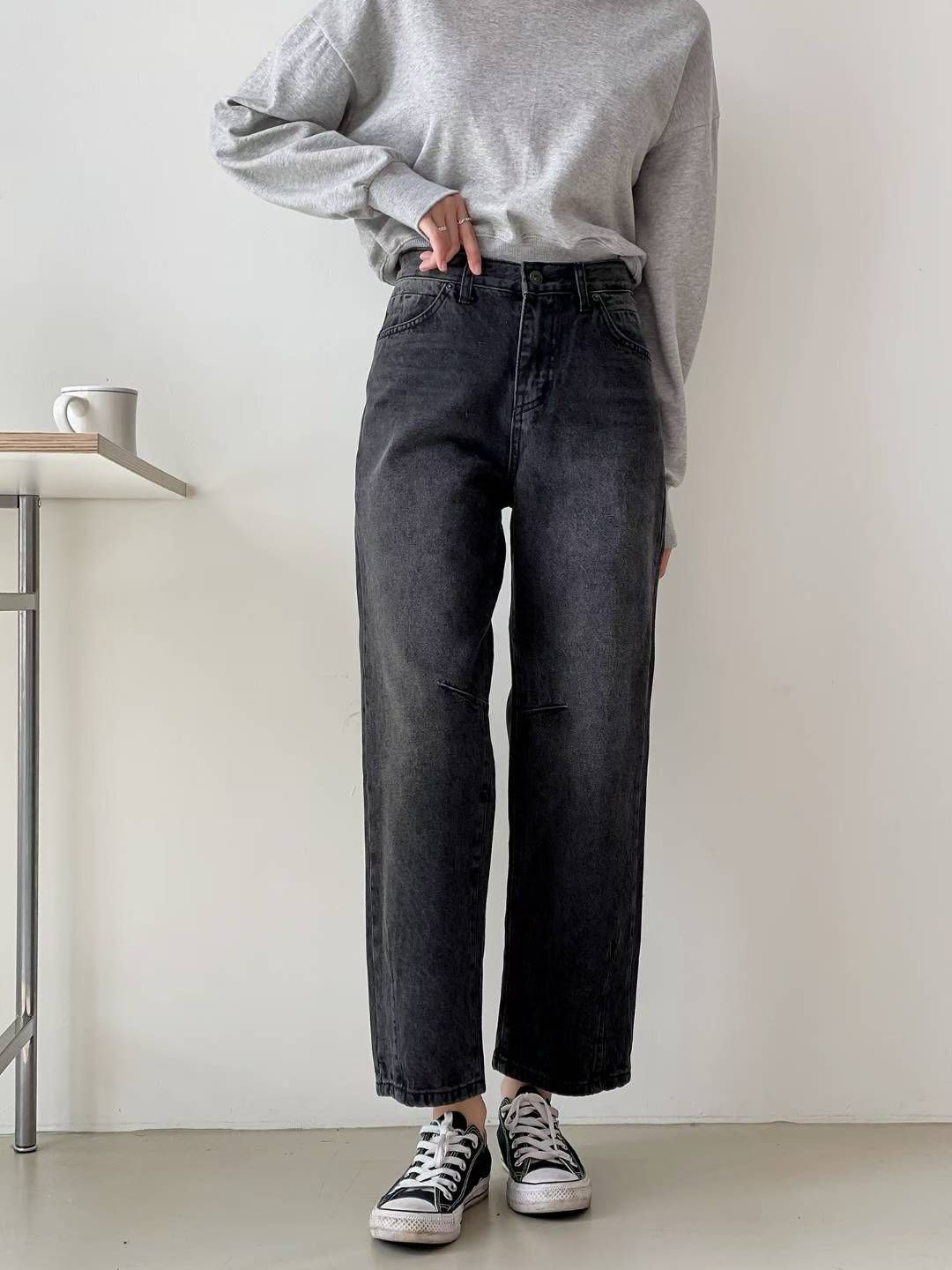 韓國洗水直腳牛仔褲