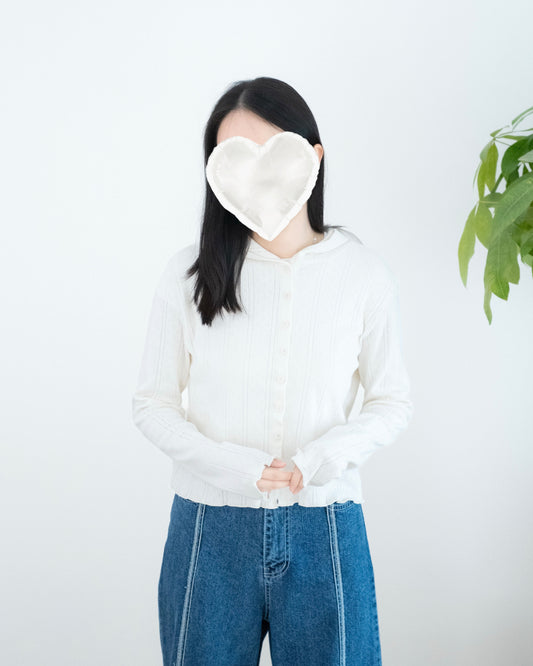 輕薄通花連帽針織外套