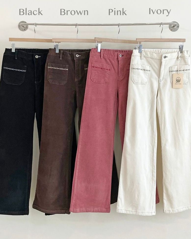 Eltoo 燈芯絨口袋直腳褲