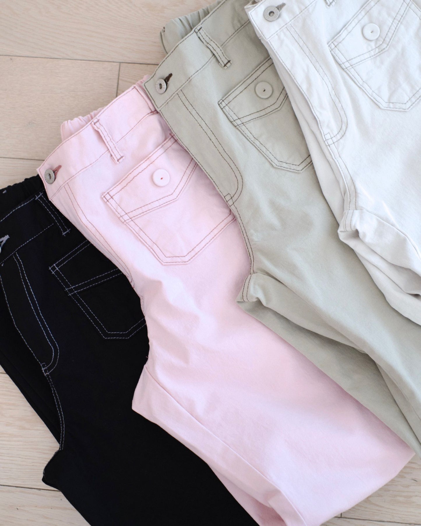 Eltoo口袋直筒扯布褲