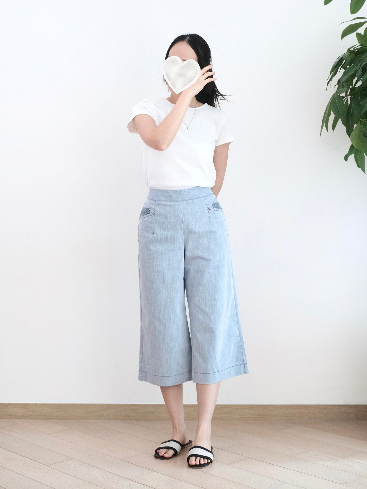 Eltoo 拼色直筒扯布褲