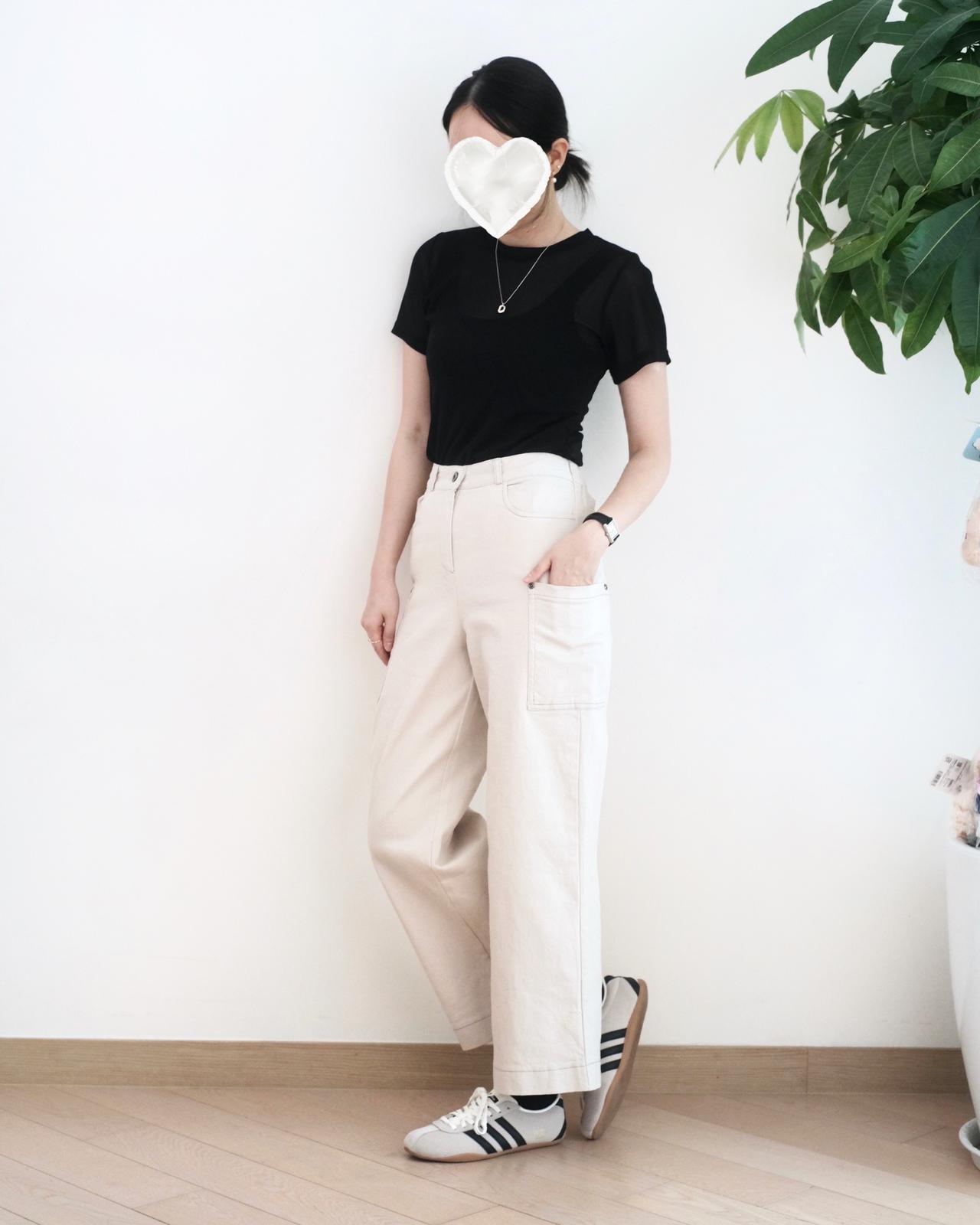 Eltoo 側口袋直筒扯布褲
