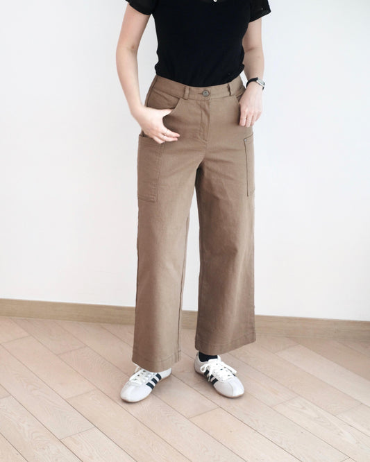 Eltoo 側口袋直筒扯布褲