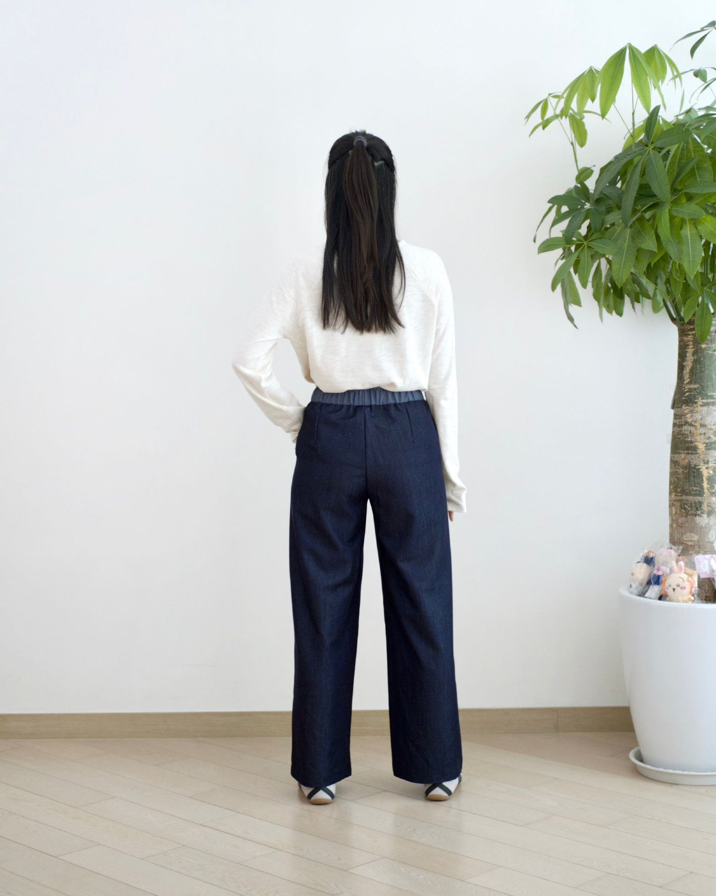 Eltoo 全橡筋拼邊休閑褲