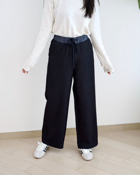 Eltoo 全橡筋拼邊休閑褲