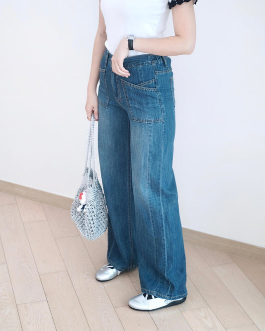 Gori 車骨直筒牛仔褲