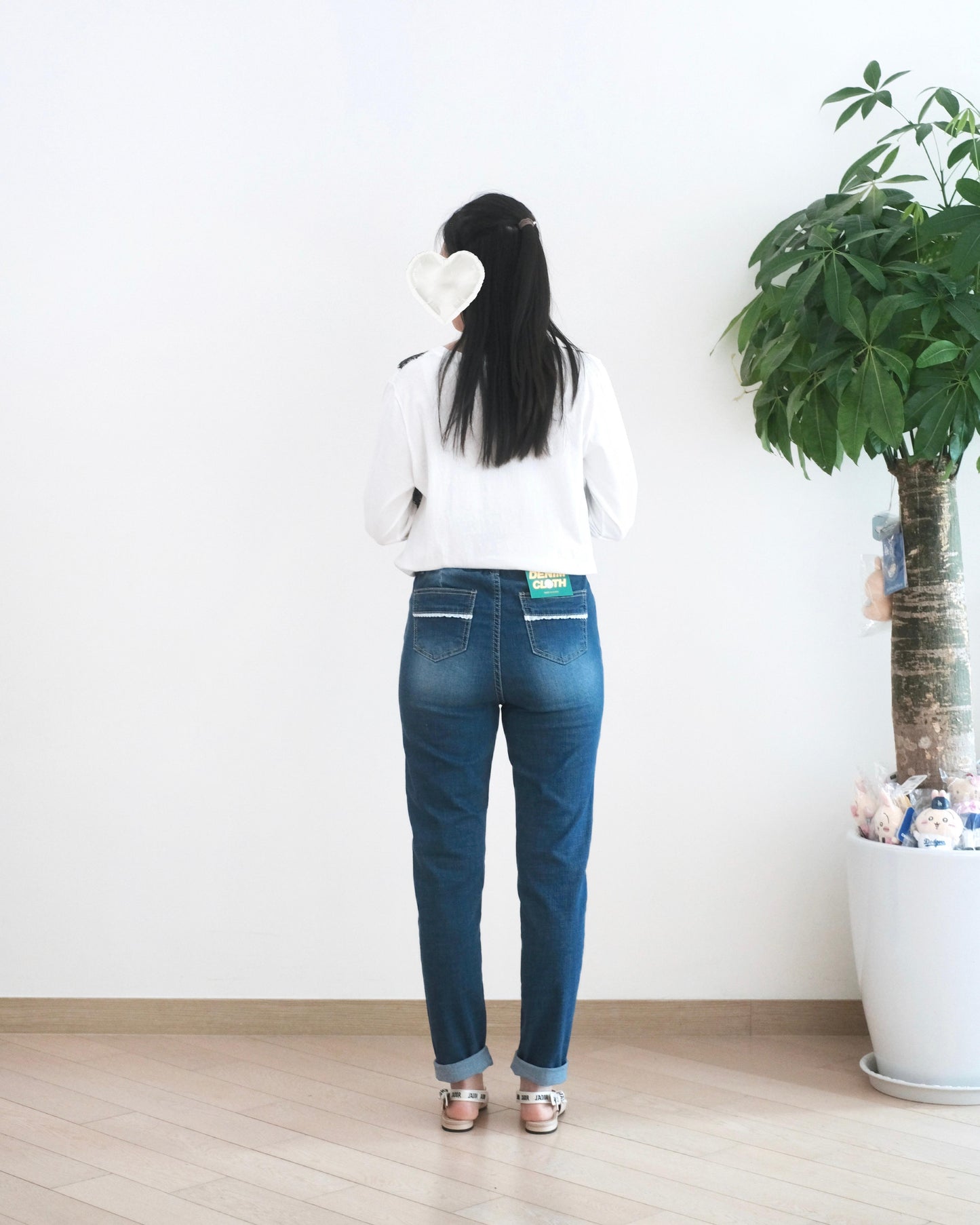Gori Lace花邊全橡筋貼腳牛仔褲