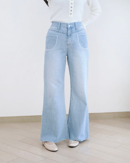 Gori 口袋闊筒牛仔褲