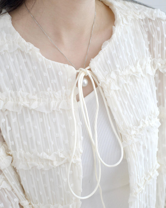 韓國波點透視小襯衫/外套