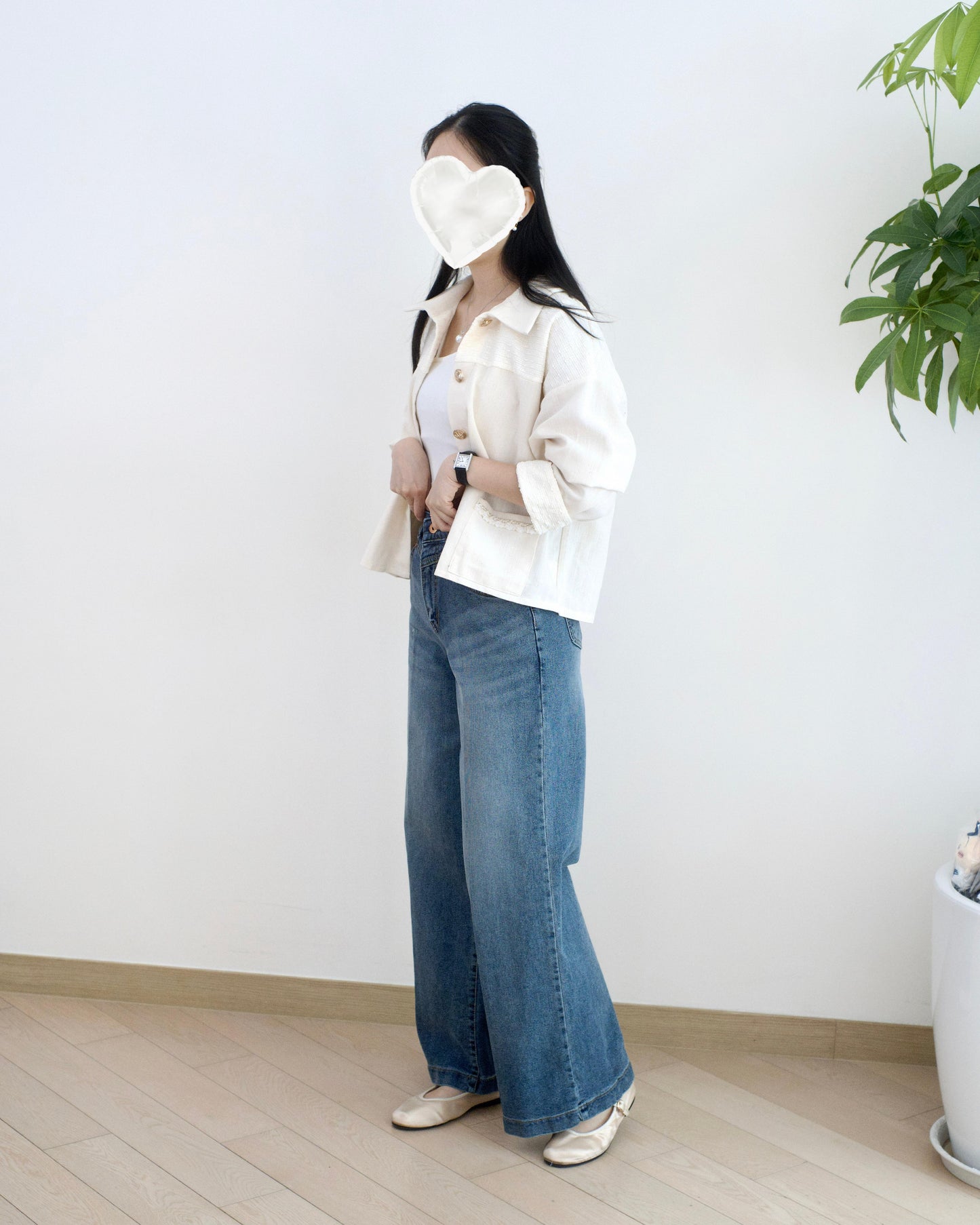 Howluk 小V腰線闊腳牛仔褲