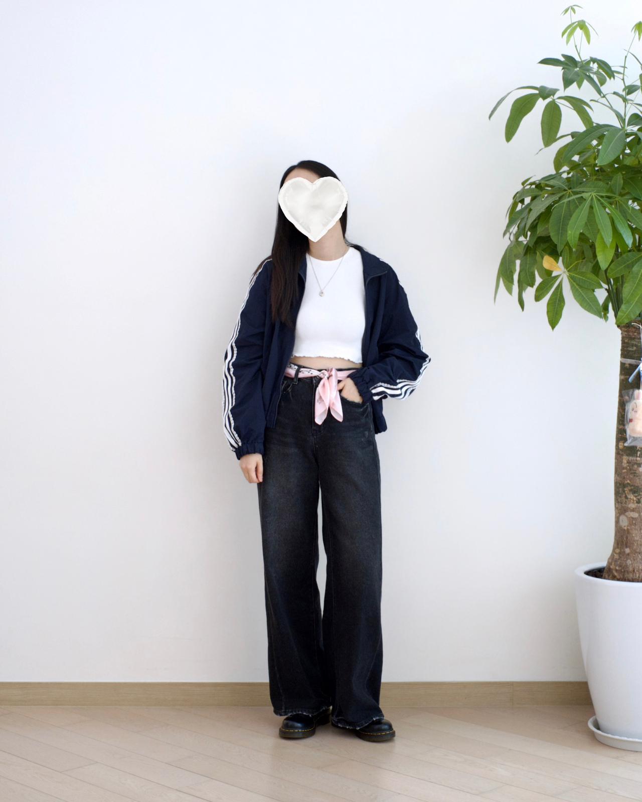 Howluk 拼接闊筒牛仔褲