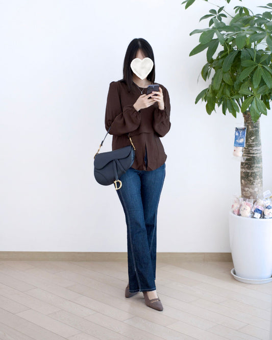 Howluk Cool Max 明線小開衩微喇叭牛仔褲