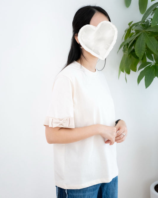 韓國手袖蝴蝶結Tee