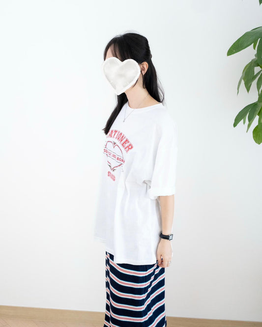 韓國英文字撞心心Tee