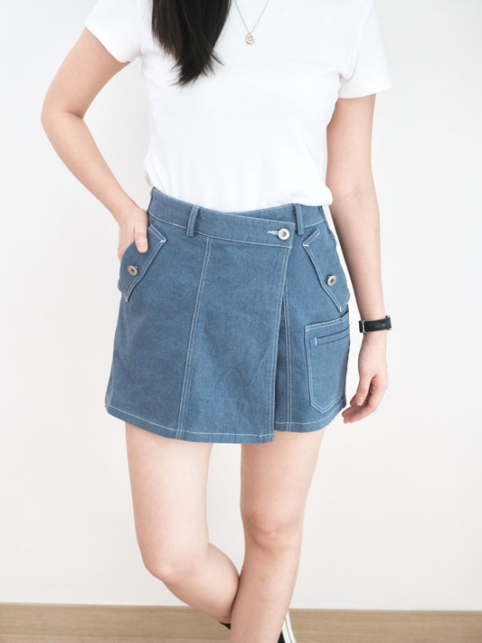 Moci 𝐀字斜𝐜𝐮𝐭扯布裙褲