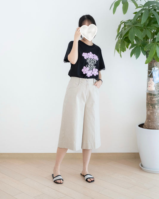 Moci 七分闊腳扯布褲