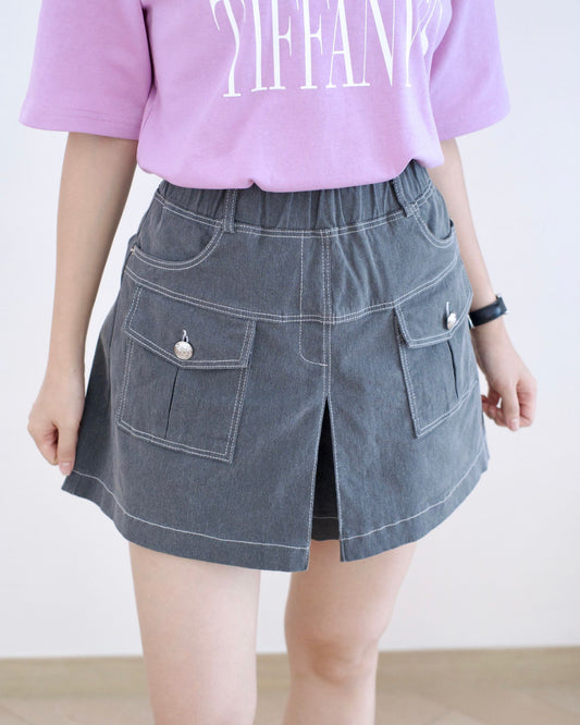 Moci 口袋鈕扣短裙褲