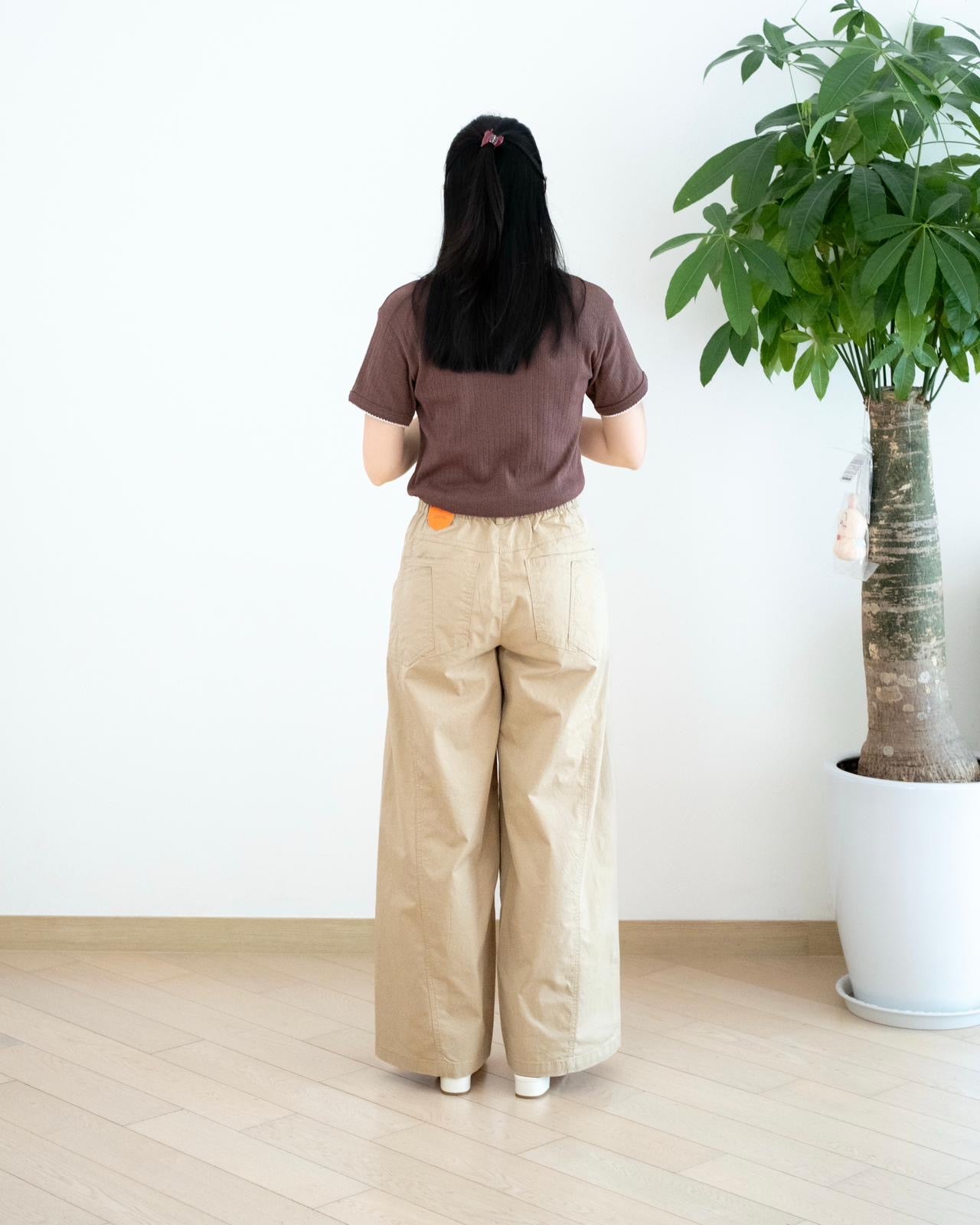 Moci 透薄後雙袋休閑褲