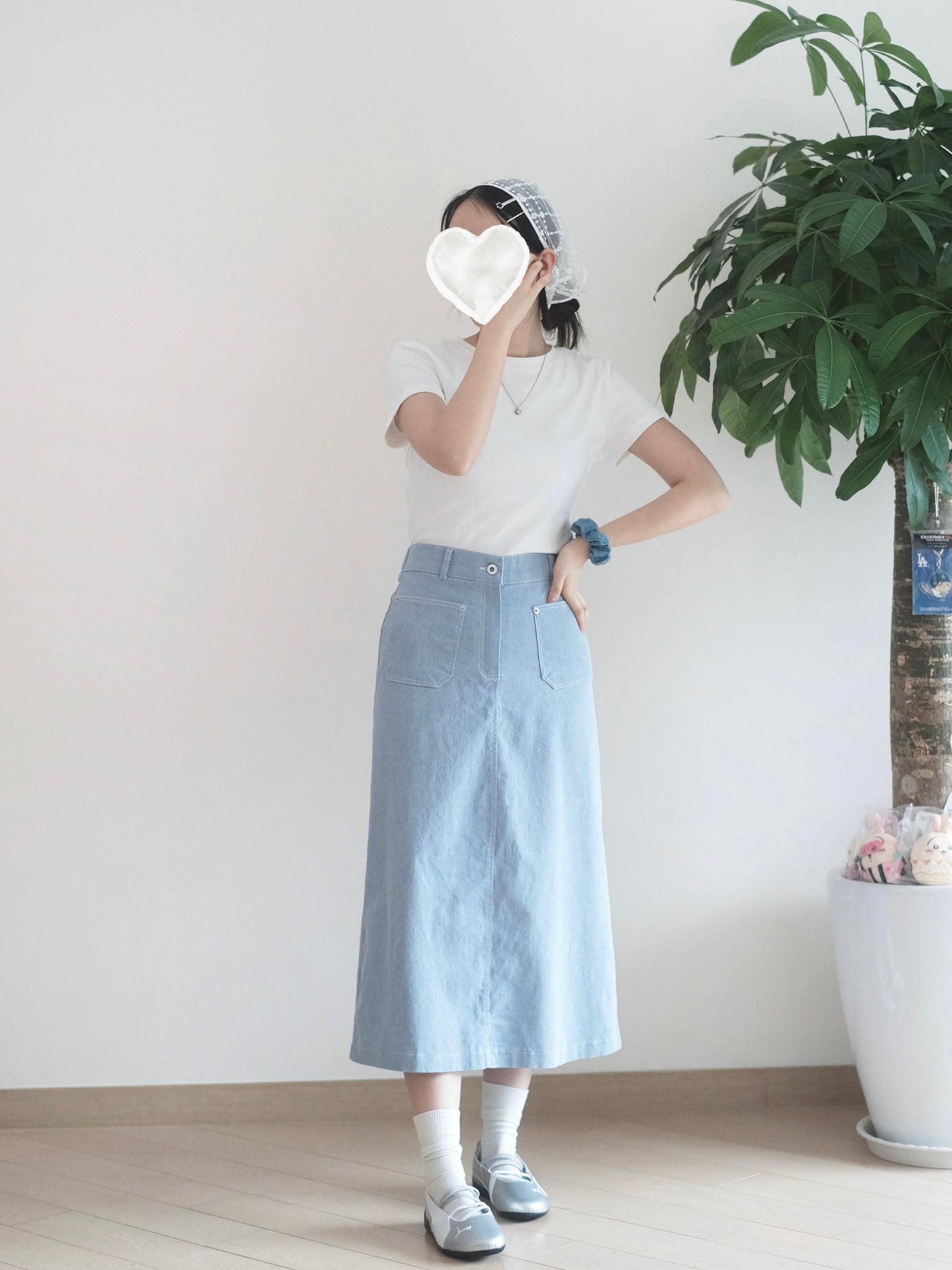 Moci 中長扯布裙