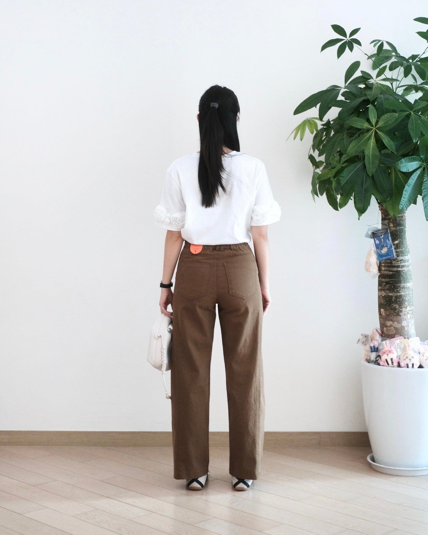 Moci Ruffle口袋直筒扯布褲︎