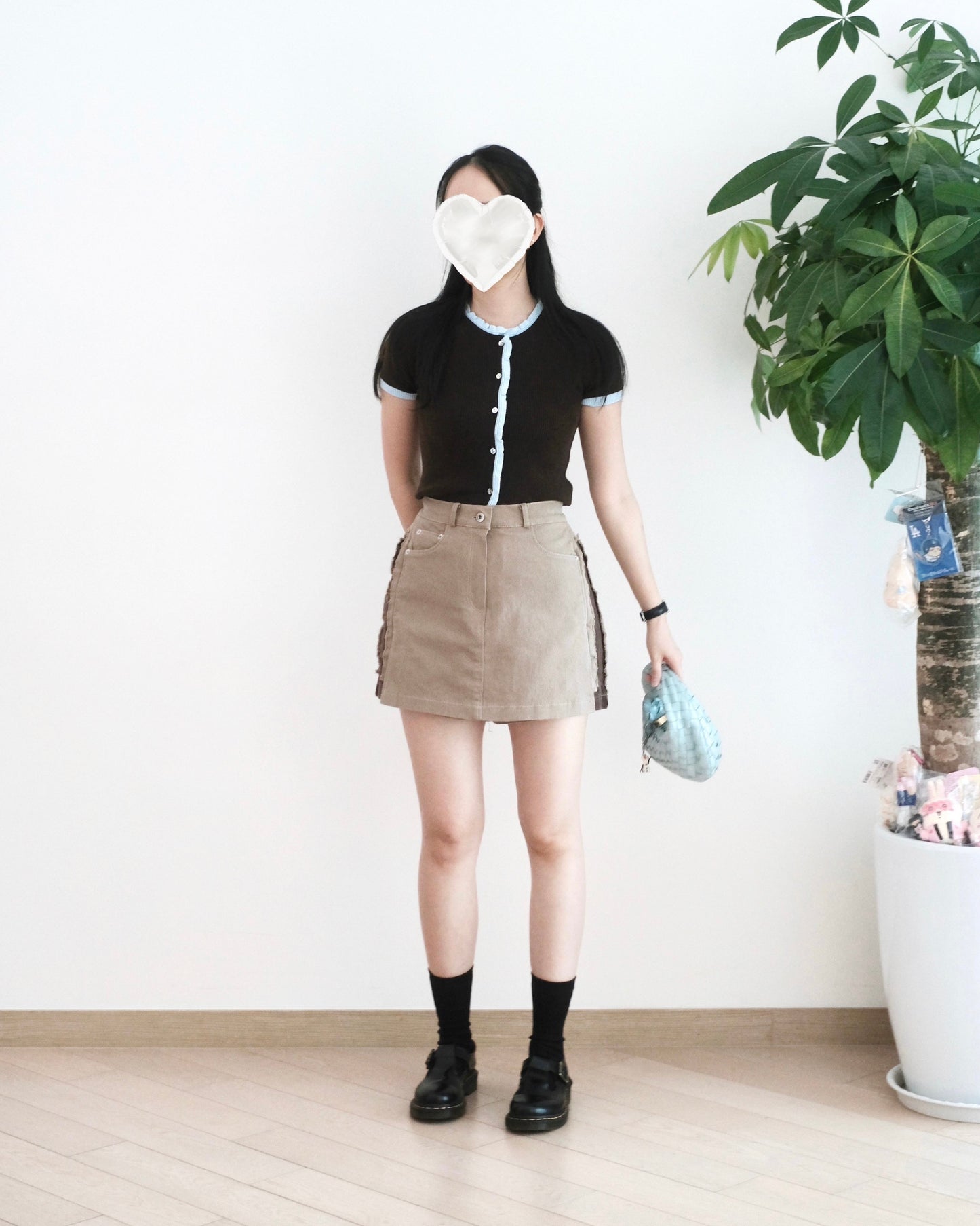 Moci 拼邊扯布裙褲