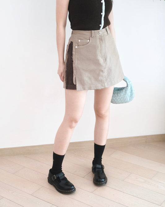 Moci 拼邊扯布裙褲