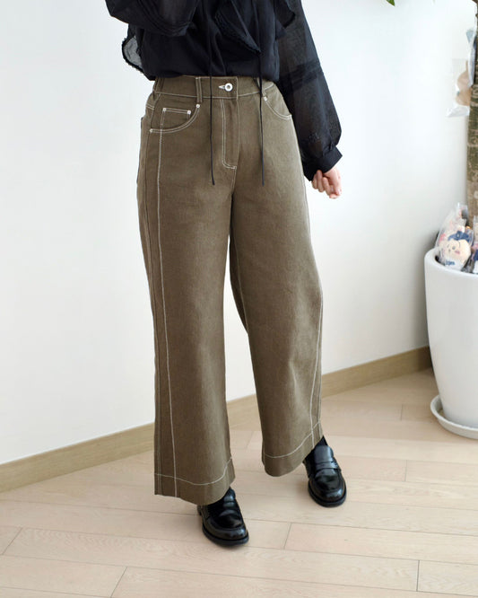 Moci 側波浪明線扯布褲︎