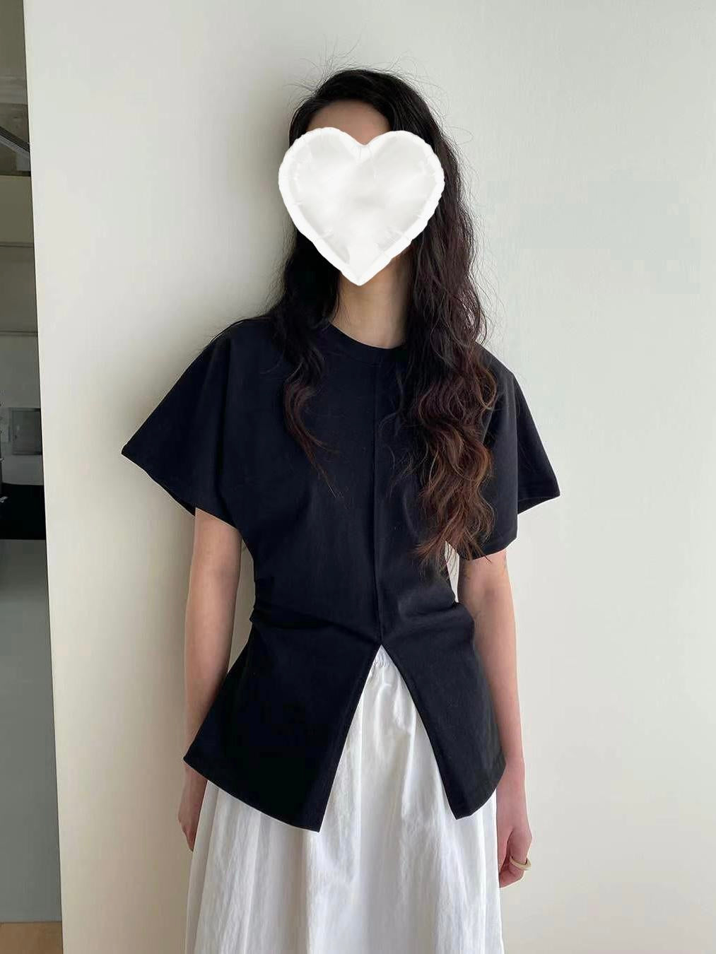 韓國圓領前開衩𝚃𝚘𝚙
