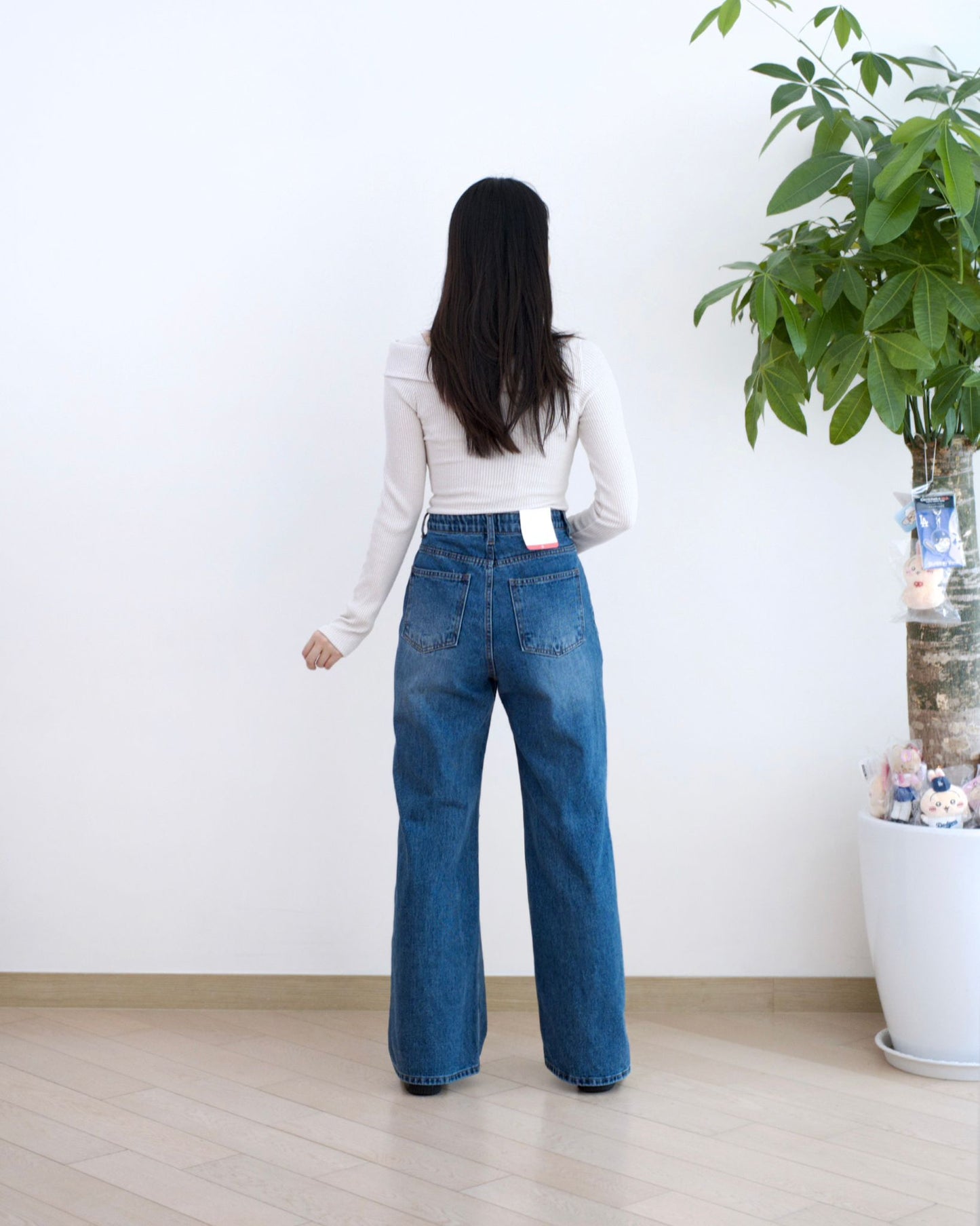 韓國洗水直筒牛仔褲