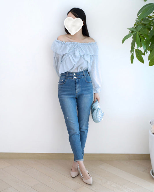 Odd Eye 洗水貼腳牛仔褲