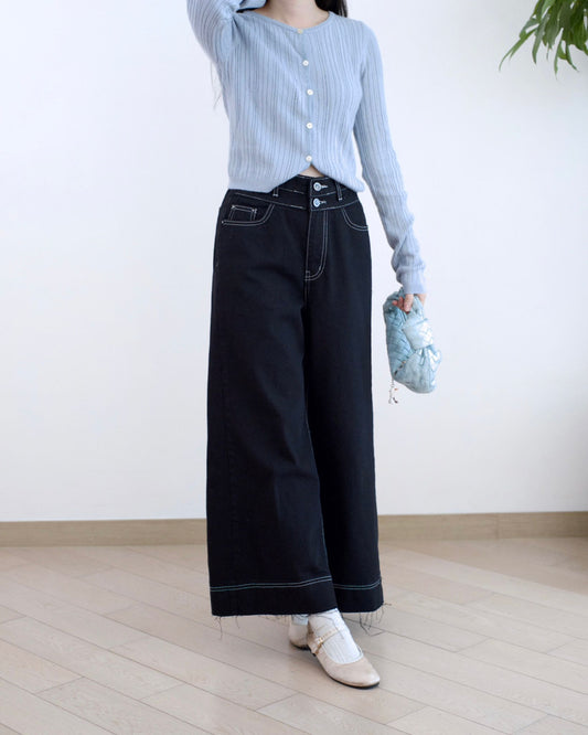 Odd Eye 雙鈕闊筒牛仔褲