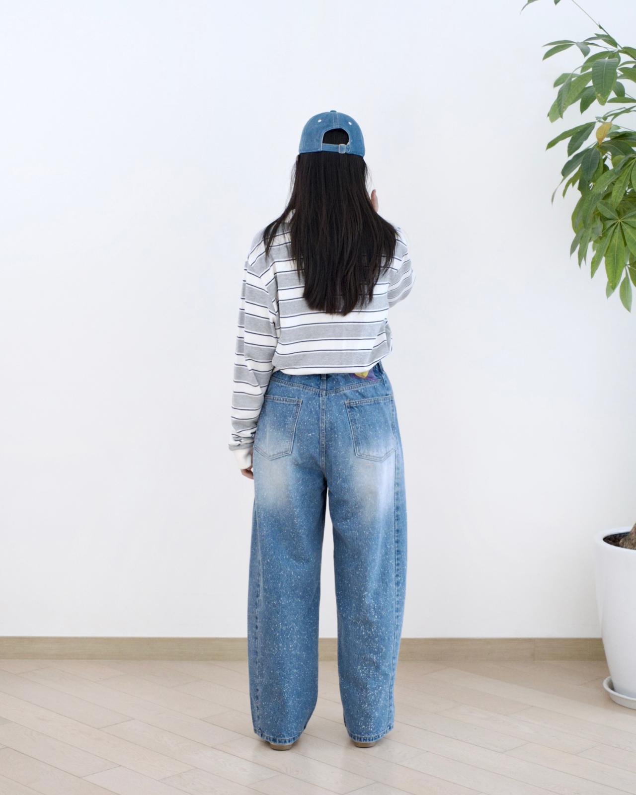 Odd Eye 潑墨彎刀牛仔褲