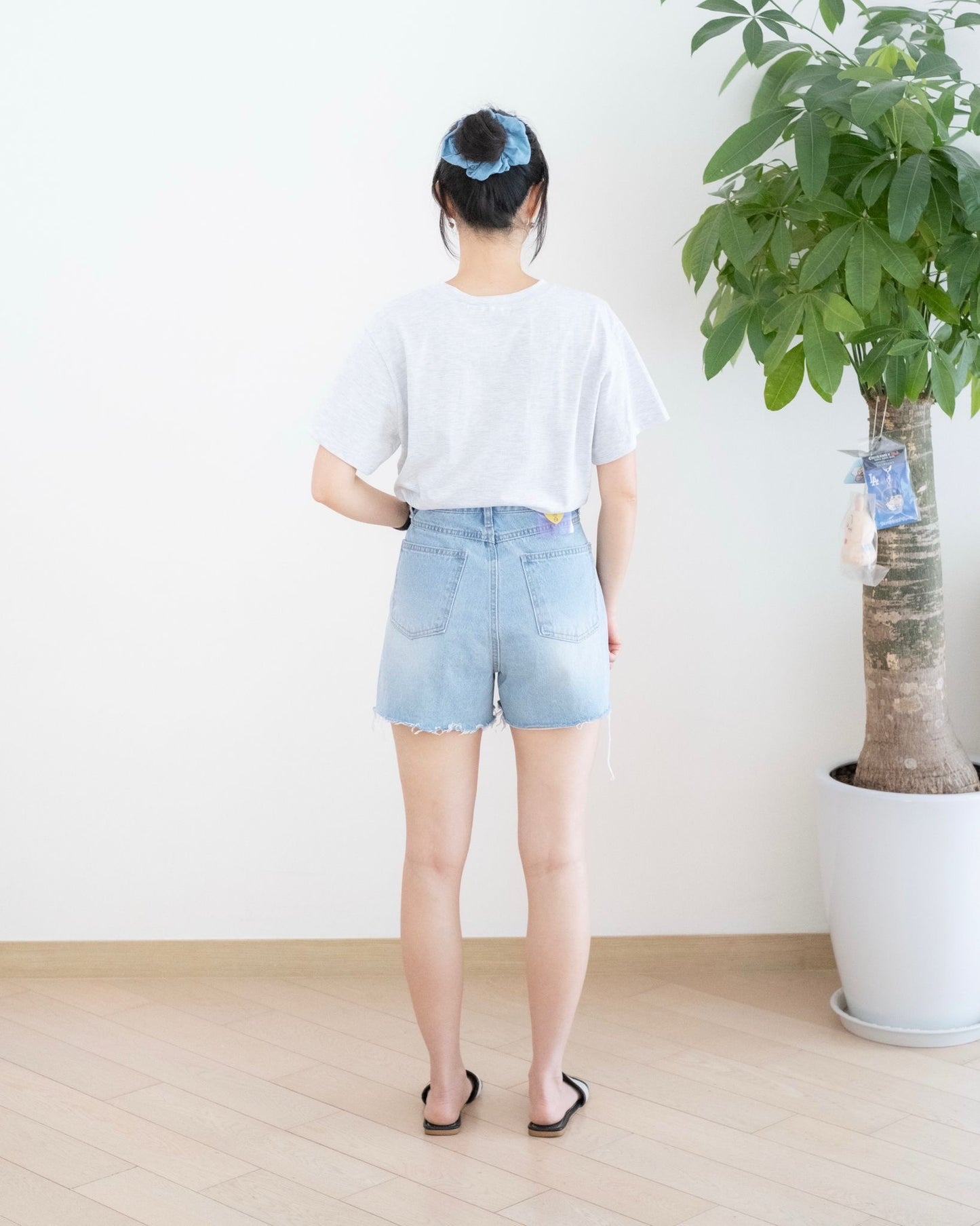 Odd Eye 流蘇破爛高腰牛仔短褲