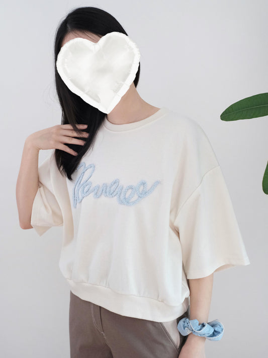 韓國刺繡英文字母短袖𝚃𝚘𝚙