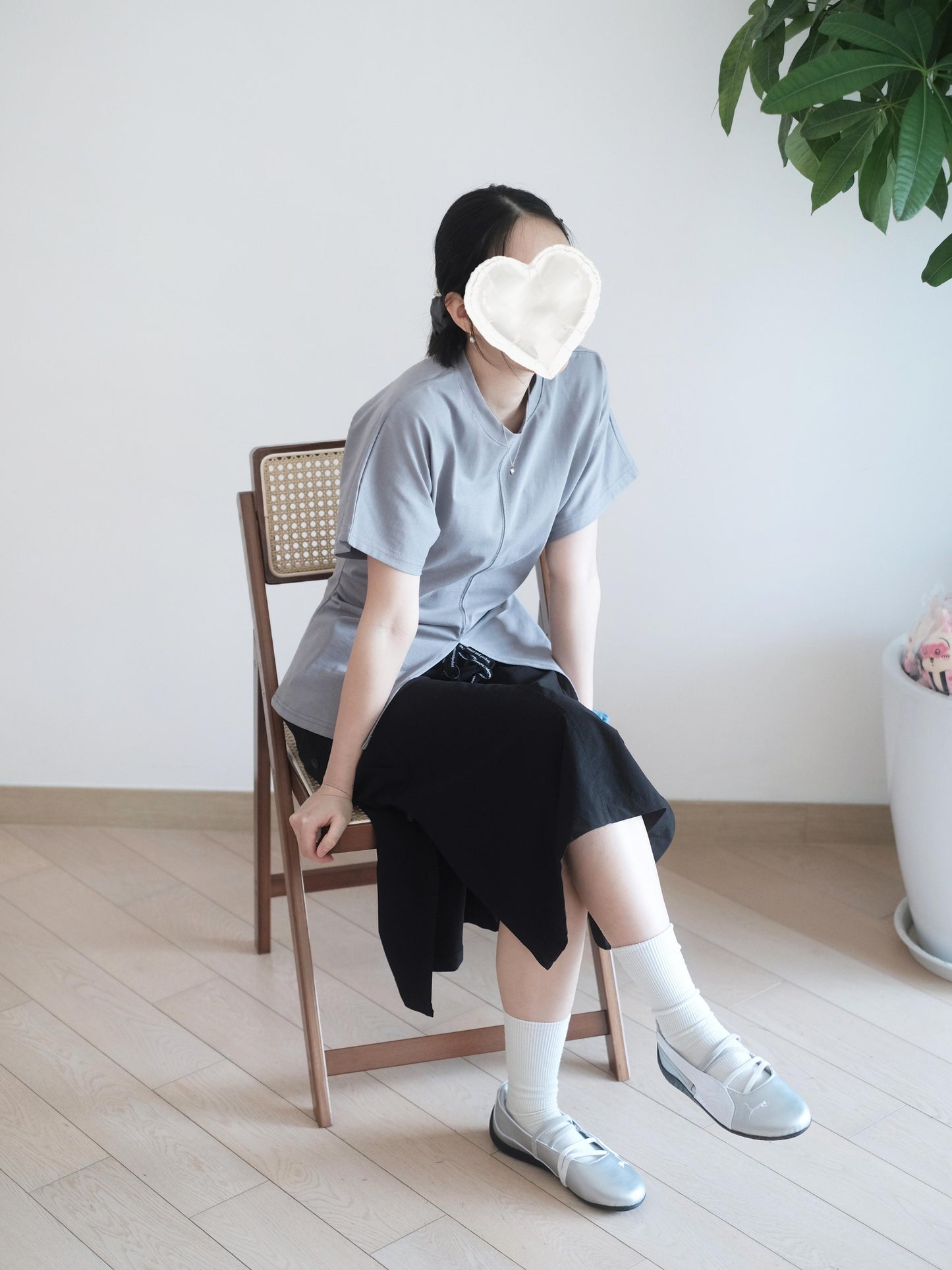韓國工裝開衩裙