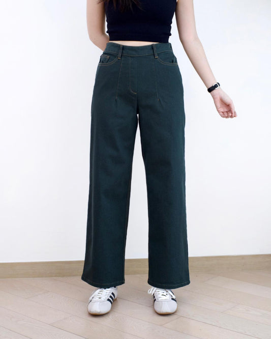 韓國明線直腳扯布褲