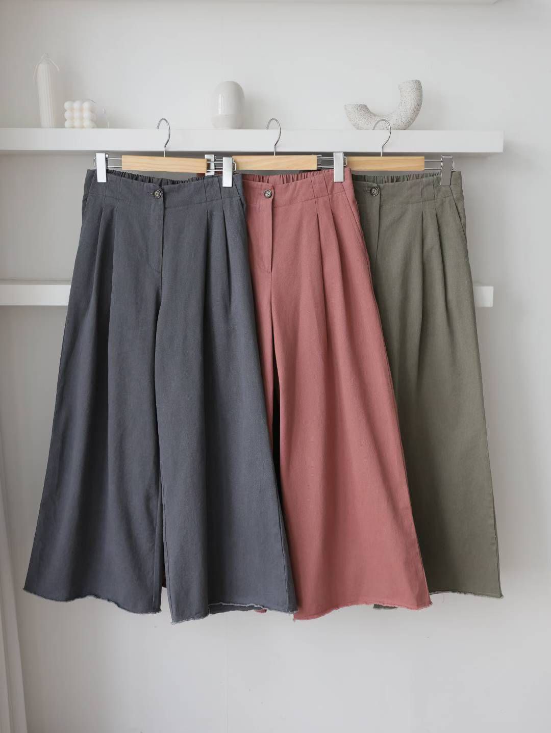 韓國闊筒扯布褲︎