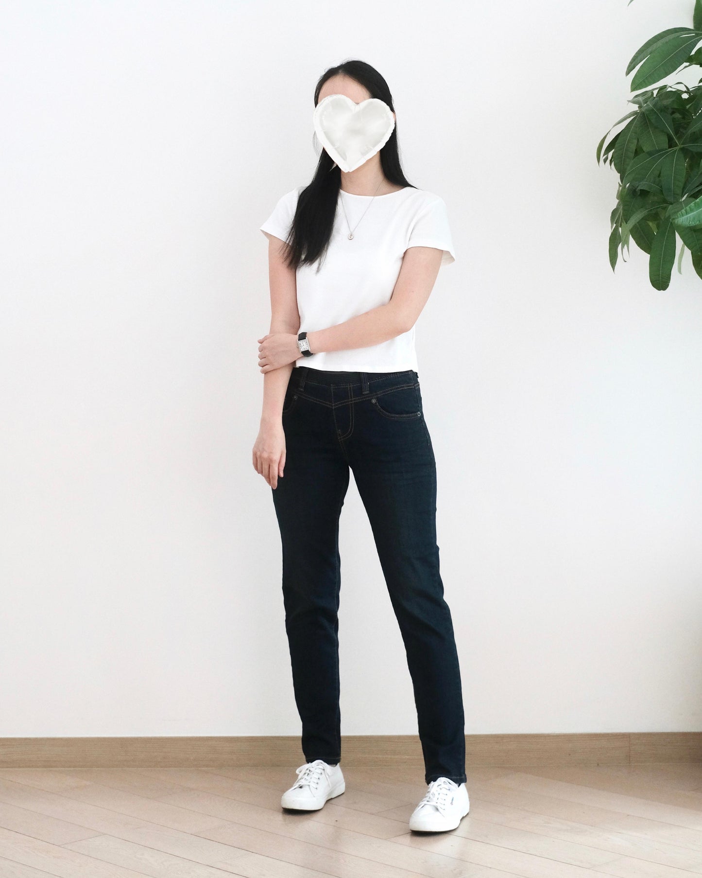 韓國全橡筋貼腳牛仔褲