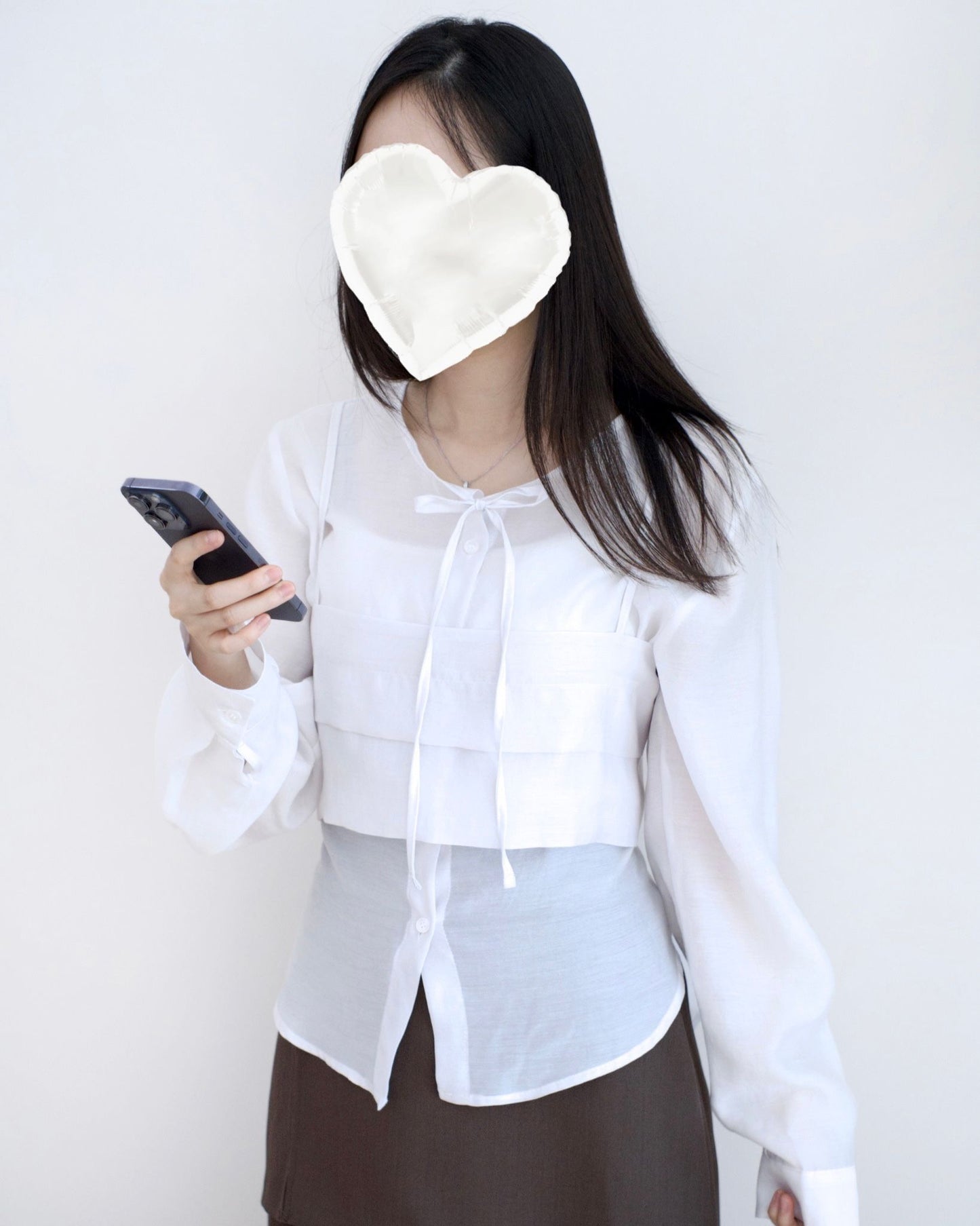 韓國麻棉吊帶+襯衫Set