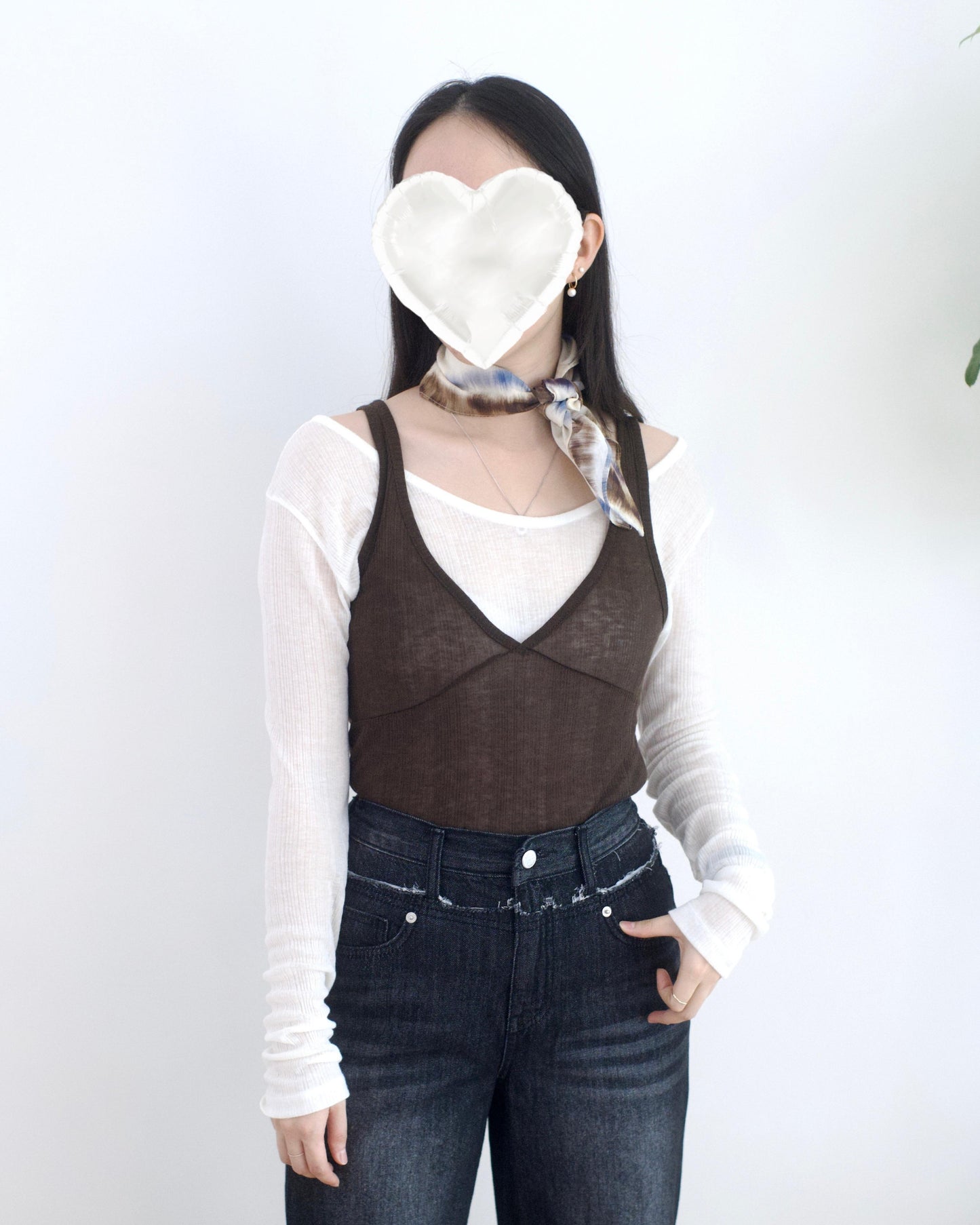 韓國Ruffle邊螺紋Set Top