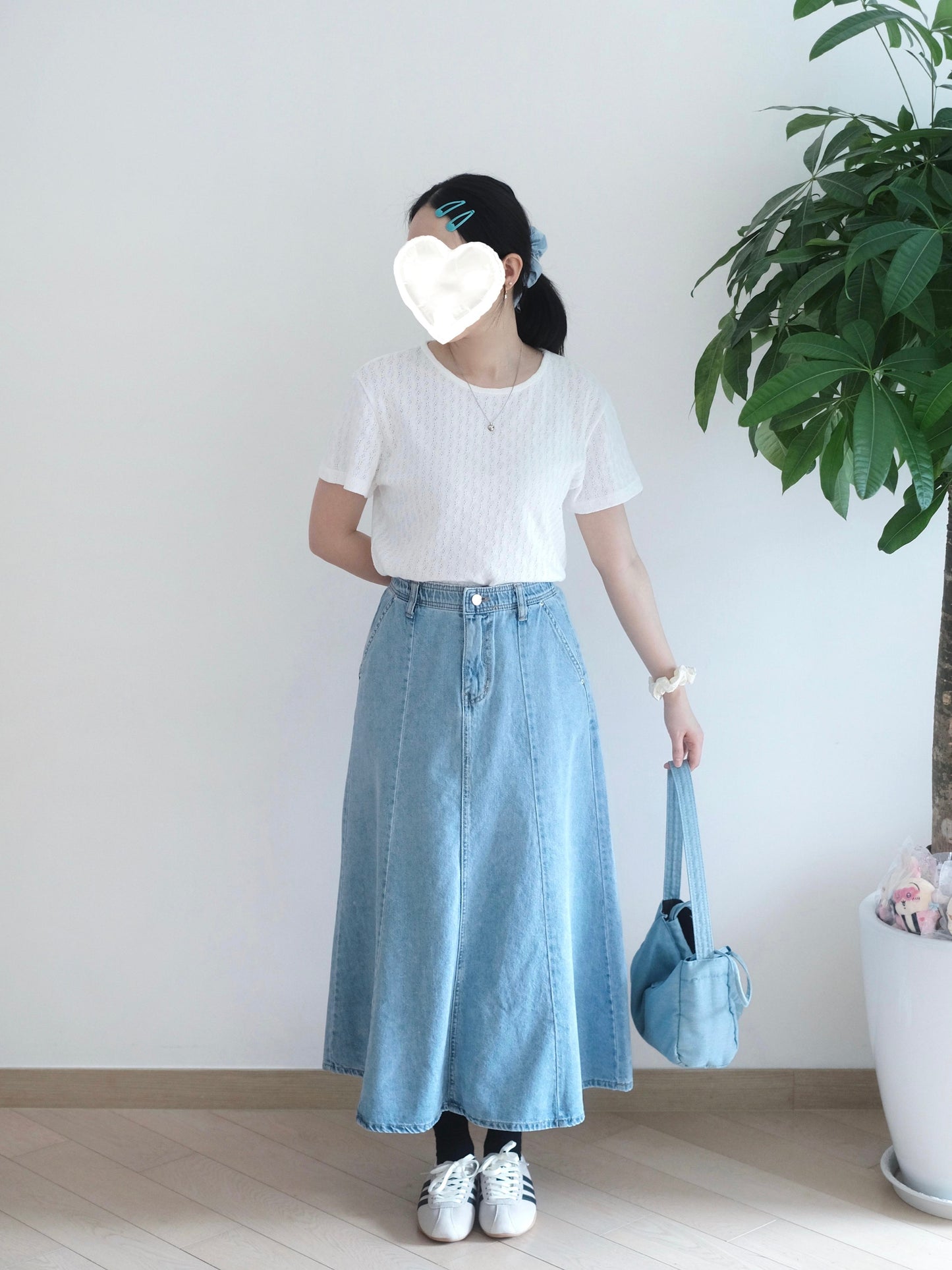 Vikini 𝐴 𝐶𝑢𝑡中長牛仔裙