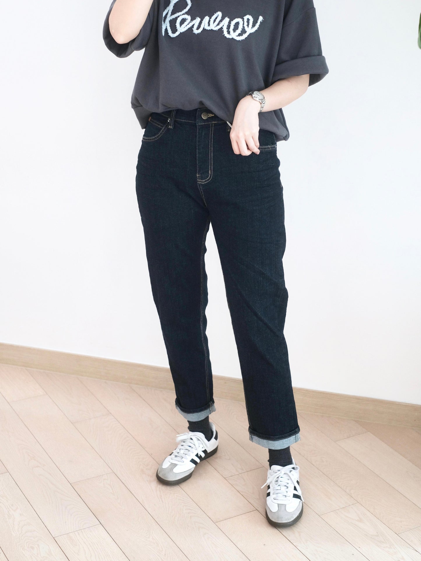 Vikini 彈性Boyfriend牛仔褲