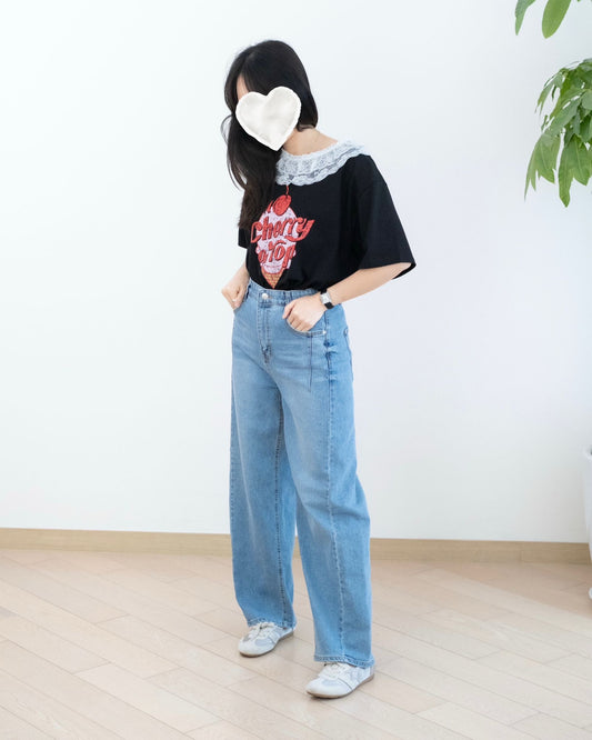 Vikini 洗水直腳牛仔褲