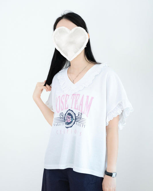 Lace撞英文字Tee