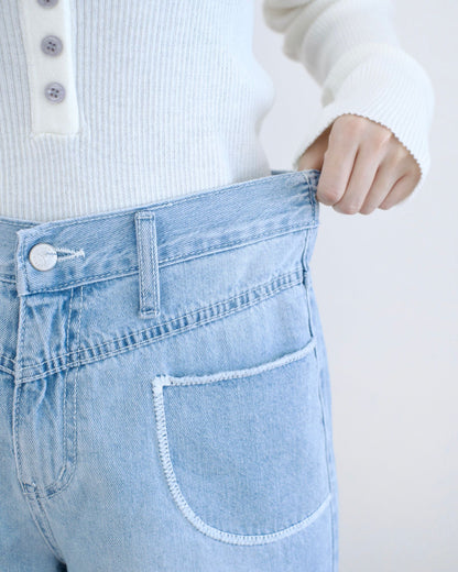 Gori 口袋闊筒牛仔褲