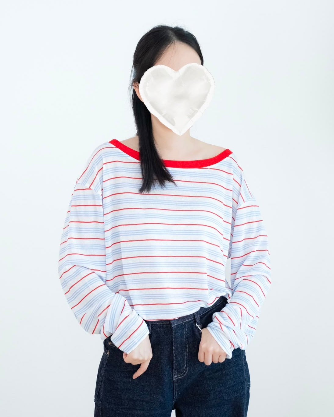 圓領撞色橫間 Tee