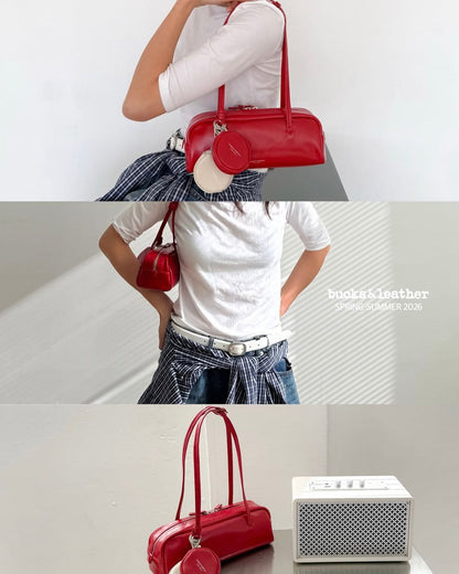 Bucks & Leather 油蠟牛皮亮面法棍袋 (細)