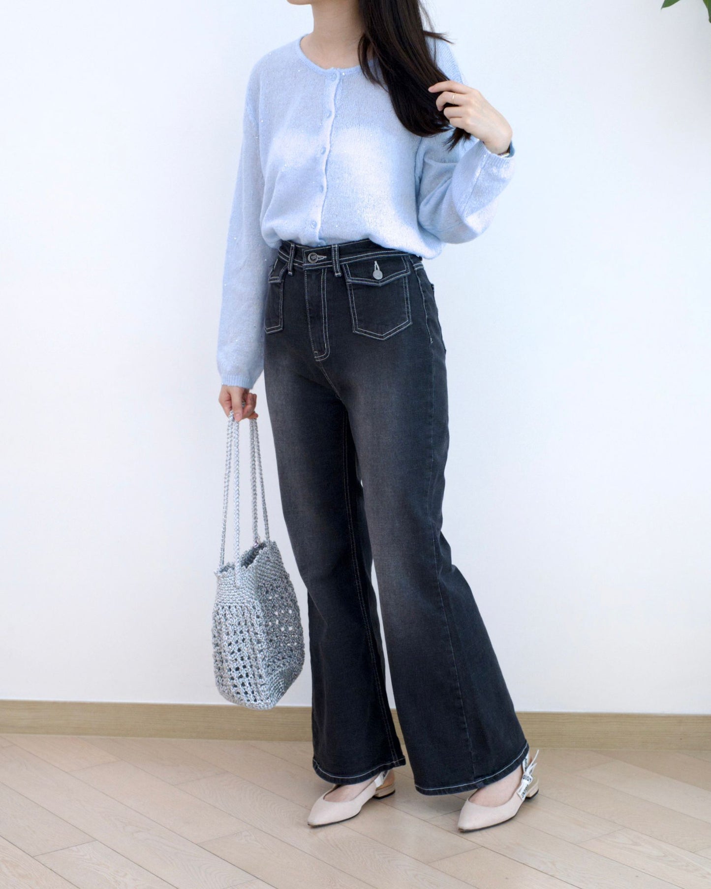 Odd Eye 小口袋微喇叭牛仔褲︎