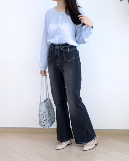 Odd Eye 小口袋微喇叭牛仔褲︎