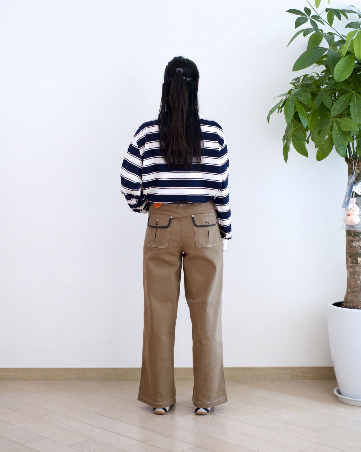 Moci 全橡筋闊筒扯布褲︎